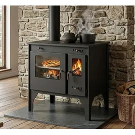 prometey ltd Holzherd R ECO INOX mit Edelstahlbackofen, linke Version