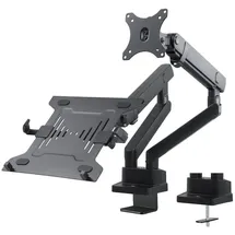 Maclean Brackets Maclean MC-813 Monitorhalter mit Gasfeder Laptop Halterung Tischhalterung Monitorarm Monitorständer VESA 75x75 100x100 17"-32" Für 1 Monitor und 1 Laptop