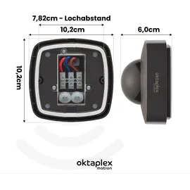 oktaplex motion Oktaplex Präsenzmelder Außen Anthrazit Bewegungsmelder IP65 230V