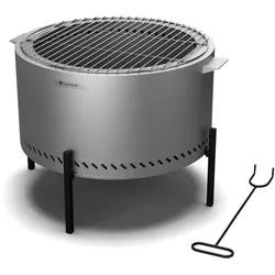 Blumfeldt Ignite Pure Feuerschale | raucharm | Grillrost | Edelstahl | tragbar | Regenhaube | Tragegriffe Edelstahl
