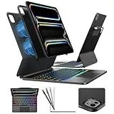 typecase Edge für Apple iPad Pro 13 Hülle mit Tastatur(M4/M5) (2024/2025), für iPad 13 Pro Hülle mit Tastatur, mit Touchpad und Stifthalter, Hintergrundbeleuchtung, QWERTZ, Schwarz