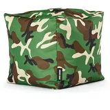 Green Bean Sitzsack-Hocker 40x40x40cm mit EPS-Perlen Füllung - Fußhocker für Sitzsäcke - Camouflage Grün
