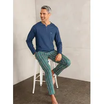 wäschepur WITT WEIDEN Hose lang in dunkelblau-grün-gestreift | Gr.: 52/54