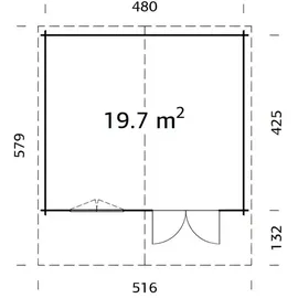 Palmako Britta 4,8 x 4,25 m grau/braun 6974257