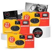 Einwegkamera-Bundle mit Novocolor APM401004 Einweg-Filmkameras mit 27 Belichtungen x3 und Clikoze Einweg-Fotografie-Tipps Karte