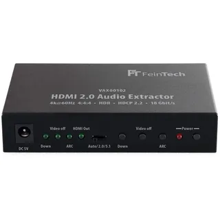FeinTech VAX00102 HDMI 2.0 Audio Extractor, ARC 4K HDR Schwarz