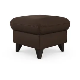 sit&more Stauraumhocker SIT & MORE "Mellum", braun (dunkelbraun), B:58cm H:48cm T:58cm, 100% Polyester, Hocker, mit Stauraum und wengefarbenen Holzfüßen