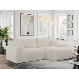 MKS Meble Eckcouch Cord 2-Sitzer Beige