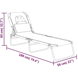 vidaXL Gartenliege Klappbar 1 St. grau