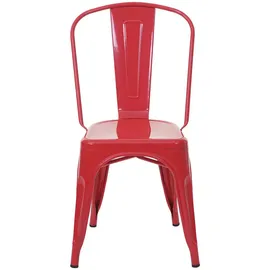 chefgastro Stapelstuhl Metall rot 4er Set