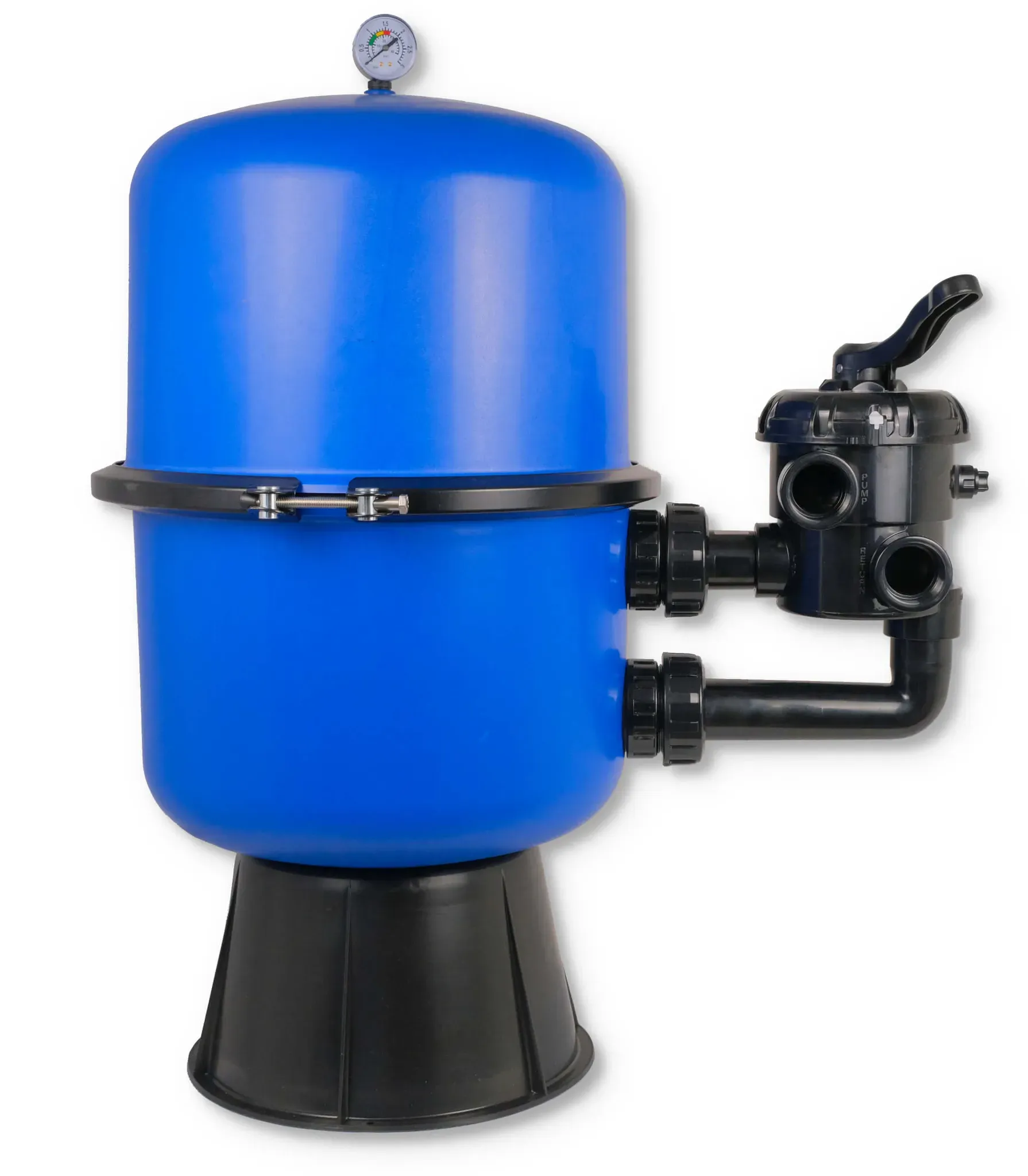 Pacific 500 mm teilbarer Sandfilter mit Side-Mount Ventil