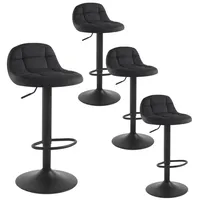 Woltu Barhocker 4er Set Barstuhl mit Rückenlehne Fußstütze höhenverstellbar