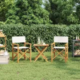 Teenpull – Regiestühle 2 Stk. Klappbar Creme Massivholz Teak