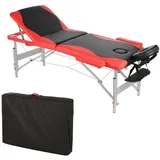 Mucola Massageliege Massageliege 3Zonen Kopfstütze Ergonomisch Leicht Tasche Kosmetikliege (Stück, 1-St., Premium-Liege), Extra dicke Polsterung rot