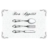 d-c-fix Tischset Rio Bon Appetit transparent - abwaschbare Unterlage für Küche & Esstisch - Platzset Platzdeckchen Teller Platzdecke Tisch-Untersetzer Set - 29 cm x 44 cm eckig