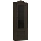 Dynamic24 Eckschrank New Mexico Kiefer massiv kolonial braun Vitrinenschrank Vitrine Landhaus-Stil