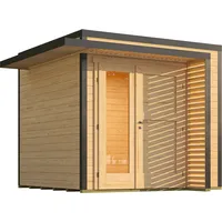 Weka Design Gartenhaus Pure Garden Amberley mit Design-Doppeltür -