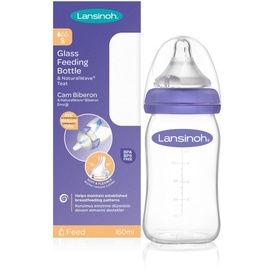 Lansinoh NaturalWave® Glass Babyflasche Slow 160 ml