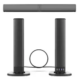 LEUTED Soundbar für TV Geräte, teilbare 2-in-1 Soundbar für Fernseher, Lautsprecher für Fernseher mit Bluetooth, PC Soundbar mit AUX und FM, TV Speaker Schwarz