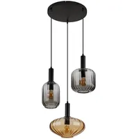 GLOBO Pendelleuchte Hängelampe Esszimmerlampe 3-Flammig Glas Deckenleuchte Designlampe