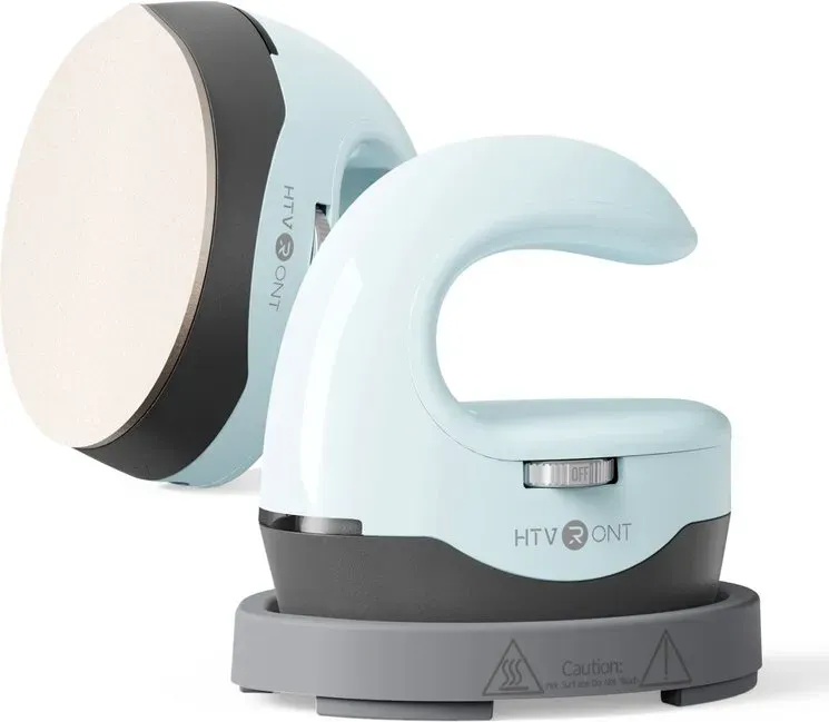 HTVRONT H1 Mini Wärmepressmaschine, Kleine tragbare Wärmepressmaschine für T-Shirts, Caps und Heiztransferprojekte (Bubble Blue)