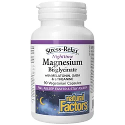 Natural Factors Stress-Relax Nighttime Magnesium Bisglycinate (90 Kapseln)
