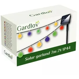 gardlov LED-Lichterkette Solargirlande 7m 50-flammig IP44 bunt/weiß