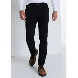 Victorio & Lucchino, V&L für Herren. 4579498 Pfirsich Satin Chino Hose Mittlere Taille Slim - Mittlere Taille Schwarz (34), Lässig, Baumwoll