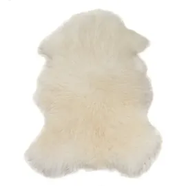 Aves-24 Fellteppich SCHAFFELL Lammfell Naturfell ECHTES 100% Fell 110 bis 120 cm Länge weiß