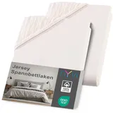 nyvi Spannbettlaken Jersey 120 x 200 - 130 x 200 cm natur 2 St.