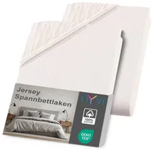 nyvi Spannbettlaken Jersey 120 x 200 - 130 x 200 cm natur 2 St.