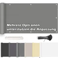 Balkon Sichtschutz Sichtschutz Windschutz, Balkon Windschutz Wasserabweisend Sonnenschutz in div Größen & Farben, für Gartenzaun Balkonzaun, 90x400cm, Grau