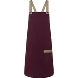 KARLOWSKY Latzschürze Urban-Look mit Kreuzbändern und Tasche - aubergine - onesize