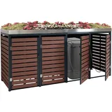 MCW Mülltonnenverkleidung MCW-K14 124 x 265 x 84 cm walnuss