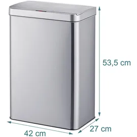 Relaxdays Edelstahl Mülleimer 50 l Silber