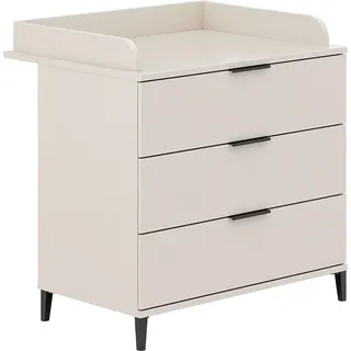 Home Affaire Wickelkommode »ARI, 3 Schubladen« inklusive Wickelaufsatz, Schubladen mit Soft-Close-Funktion 94,7 cm, beige