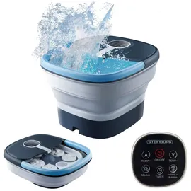 Steinborg faltbares Fußsprudelbad mit Massage und Heizfunktion | Fußmassagegerät elektrisch | 24 Shiatsu Rollen | Wärmefunktion | Vibration | faltbar | Fernbedienung Timer