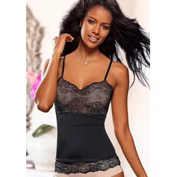 Shapingtop NUANCE, Damen, Gr. 44/46, beige (schwarz, creme), Spitze, Obermaterial: 90% Polyamid, 10% Elasthan, elegant, herzförmiger Ausschnitt, ohne Ärmel, Tops BH-Hemd Silhouette-Former Spaghetti-Top Spitzentop Spitzenwäsche Taillenformer Top Unterhemd, mit hübscher Spitze, Basic Dessous