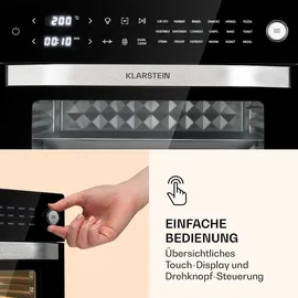 Klarstein Vigor Air Heißluftfritteuse 1800 W 30 Liter 18 Programme Ober- und Unterhitze, schwarz