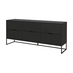 Sideboard  Linera , schwarz , Maße (cm): B: 176 H: 76 T: 43