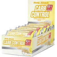 Body Attack Carb Control Lemon - 15 x 100 g Riegel - Fitness Protein Riegel mit mehr als 45% Eiweiß aus Milch- und Molkenisolat - Mit Vitamin B1, B2, B6, B12, Folsäure & Niacin - zuckerarm