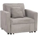 MCW Schlafsessel MCW-L90 Cord 200 x 100 x 70 cm Grau mit Schlaffunktion
