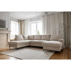 miuform Eckcouch Polyester 8-Sitzer Beige