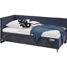 Meise Möbel meise.möbel Polsterbett Fun Stoff Blau Dunkelblau