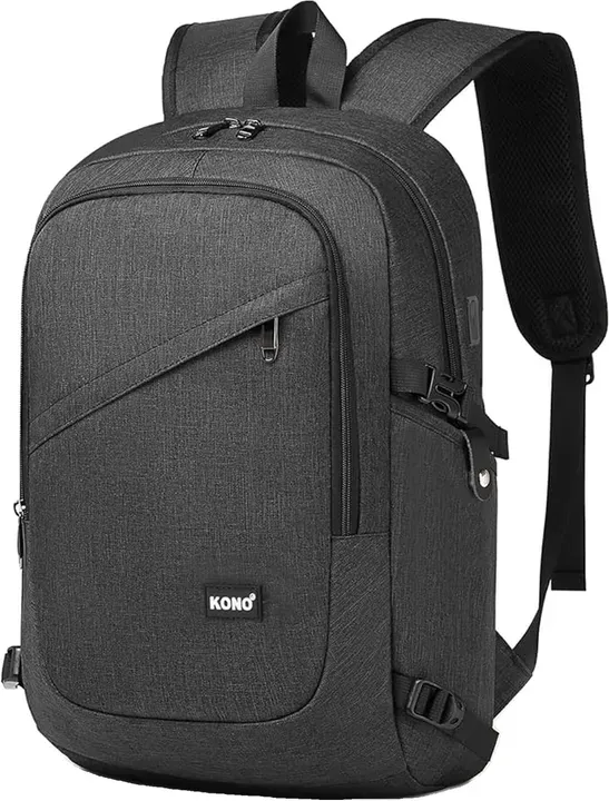 Laptop-Rucksack Anti-Diebstahl-Reiserucksack Computer-Geschäftsarbeitsbeutel mit USB-Ladeanschluss Laptop-Tasche Wasserdichter Schultasche für Männer und Frauen für 15,6 Zoll (Dunkelgrau)