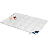casimum Daunendecke »PREMIUM« – 10% Federn, Downpass, hergestellt in Deutschland, Größe: 155x220 cm, polar warme Winterdecke, Bettdecke 90% Daunen, Klasse 1, zertifiziert Weiß