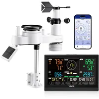 Vevor 7-in-1 WLAN-Wetterstation mit APP, 7,5-Zoll-VA-Display, solarbetriebener Außensensor, Wettercenter