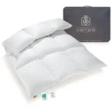 Bielefelder Bettfedern-Manufaktur Verse GmbH Daunenbettdecke Extra warme 100% Winter Daunendecke Holsteiner Daunen 135x200 1380g, Füllung: Neue weiße Holsteiner Daunen und Kleinstfedern, Bezug: 100% Baumwolle, Allergikergeeignet weiß