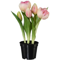 Kunstpflanze Tulpe I in Rosa/Grün