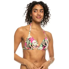 Roxy Bade-Shirt "Printed Beach Classics", Damen, Gr. L, Cup B, anthrazit palm song s, 87% Nylon, 13% Elasthan, Bikini-Oberteile